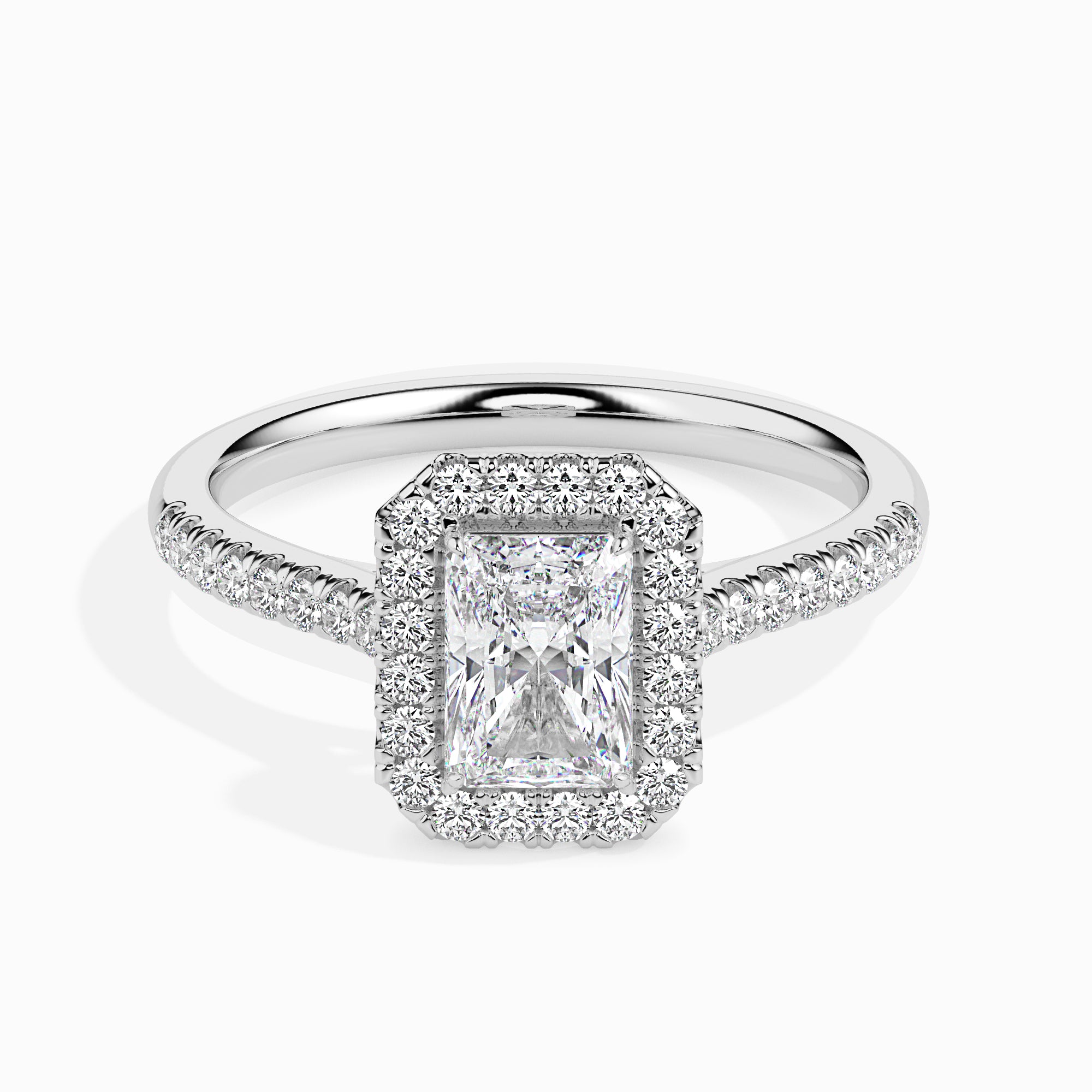 Radiant-Cut Halo Pavé Ring - 19037