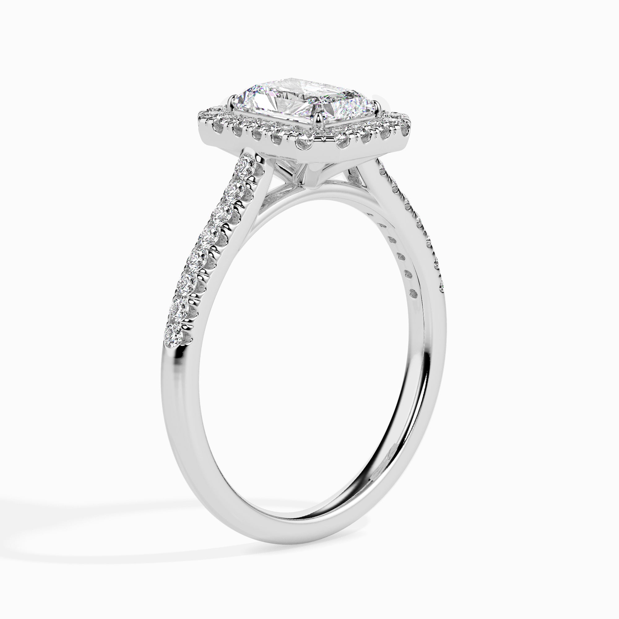 Radiant-Cut Halo Pavé Ring - 19037