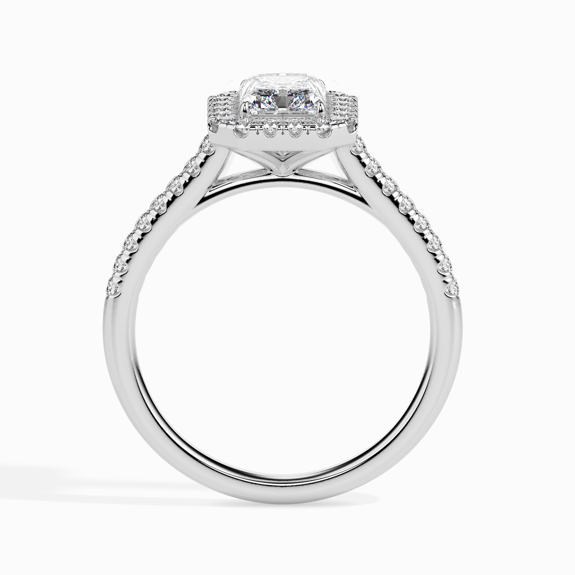 Radiant-Cut Halo Pavé Ring - 19037
