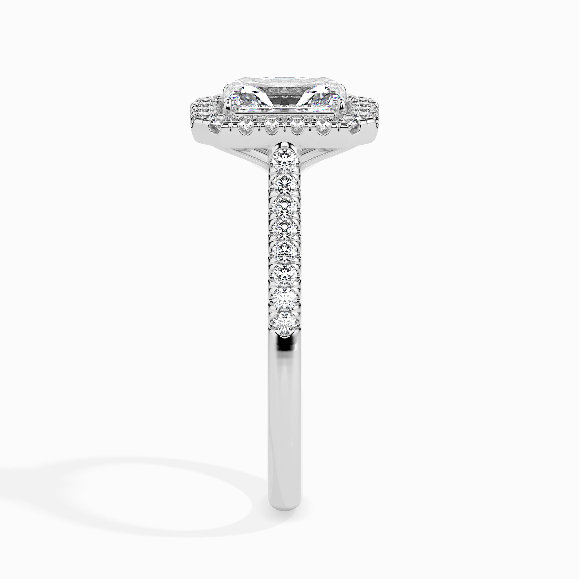 Radiant-Cut Halo Pavé Ring - 19037