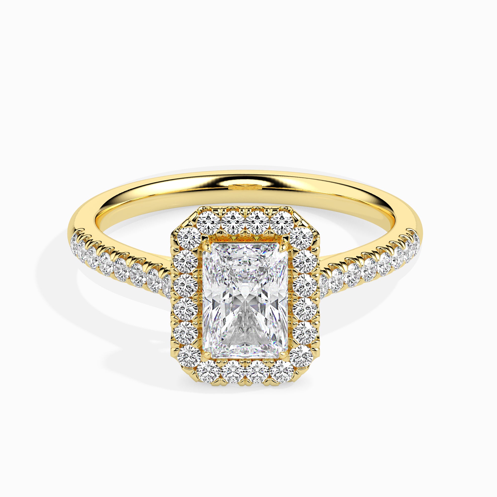 Radiant-Cut Halo Pavé Ring - 19037