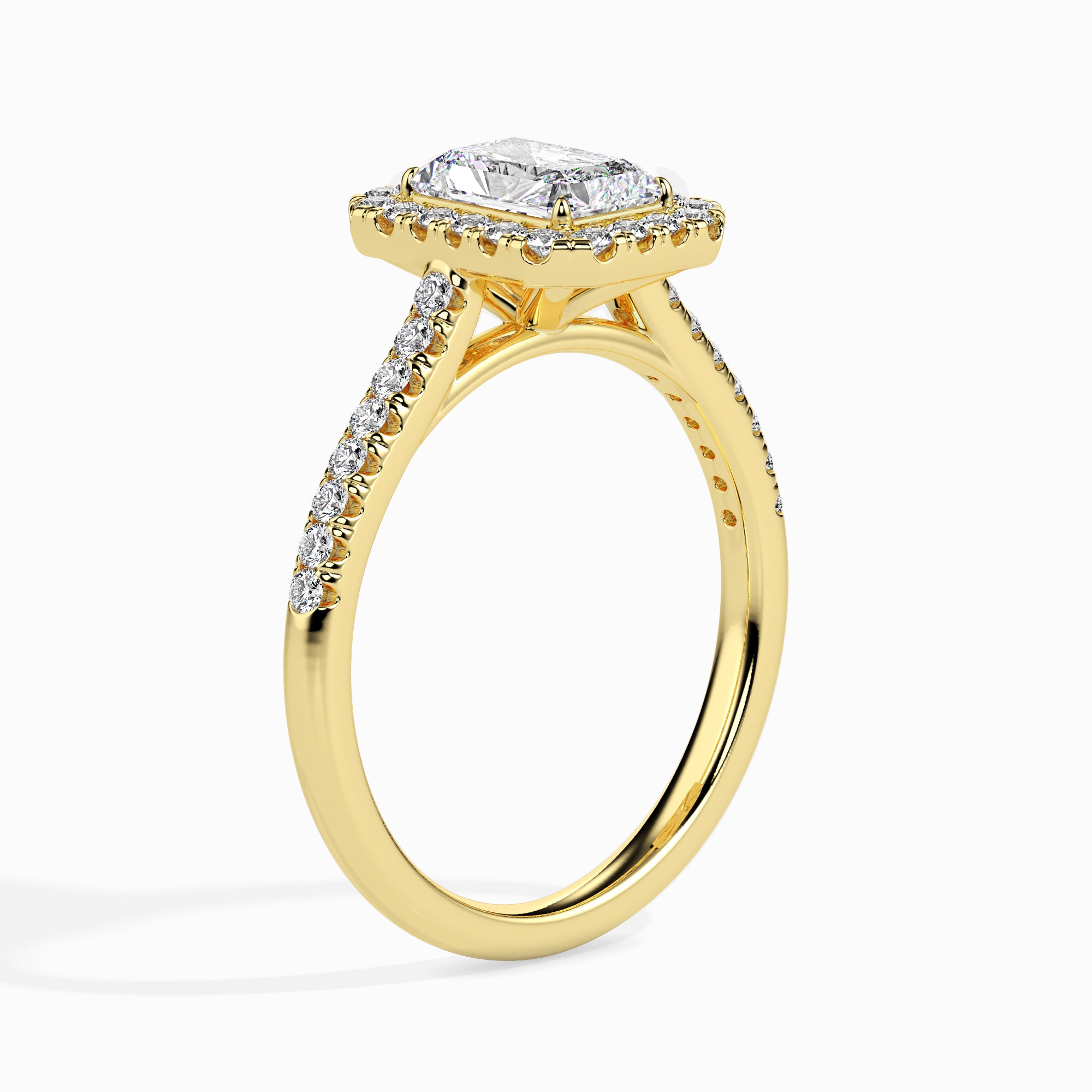 Radiant-Cut Halo Pavé Ring - 19037