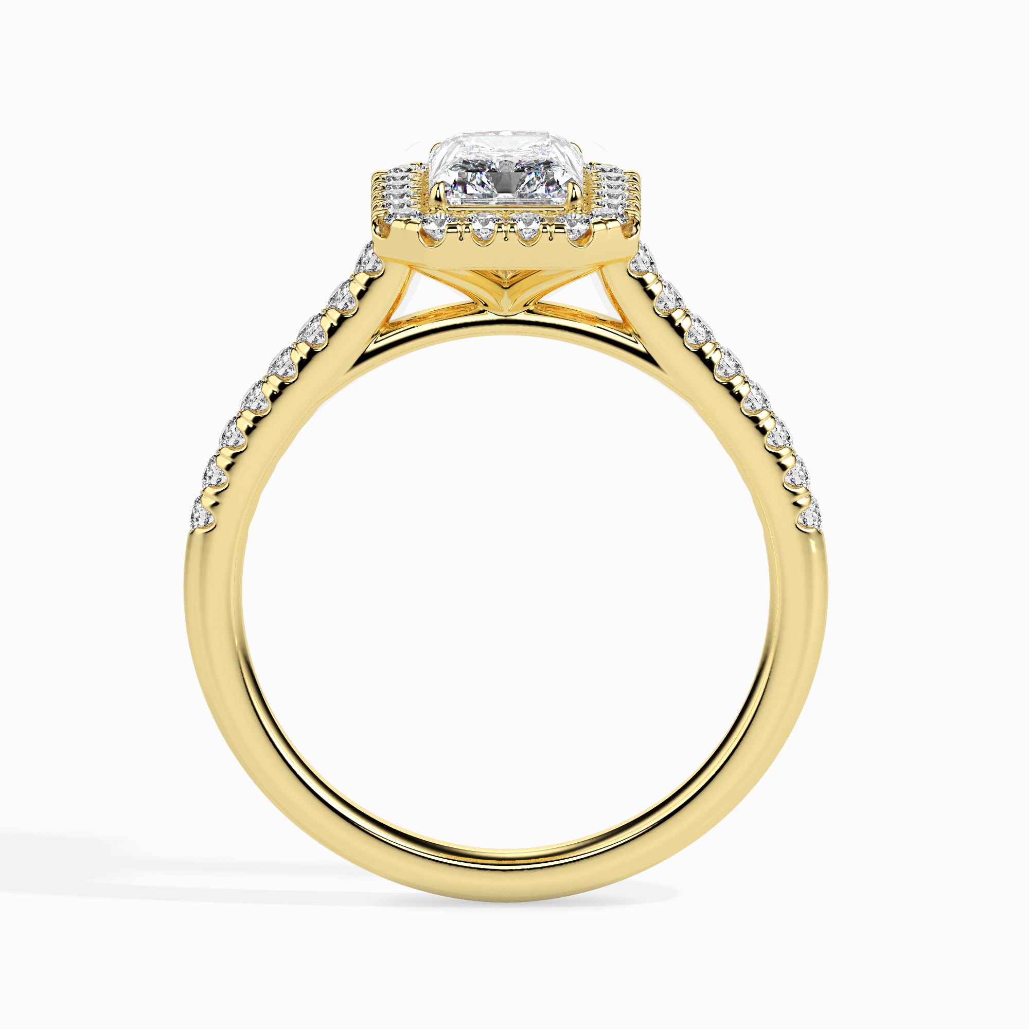 Radiant-Cut Halo Pavé Ring - 19037