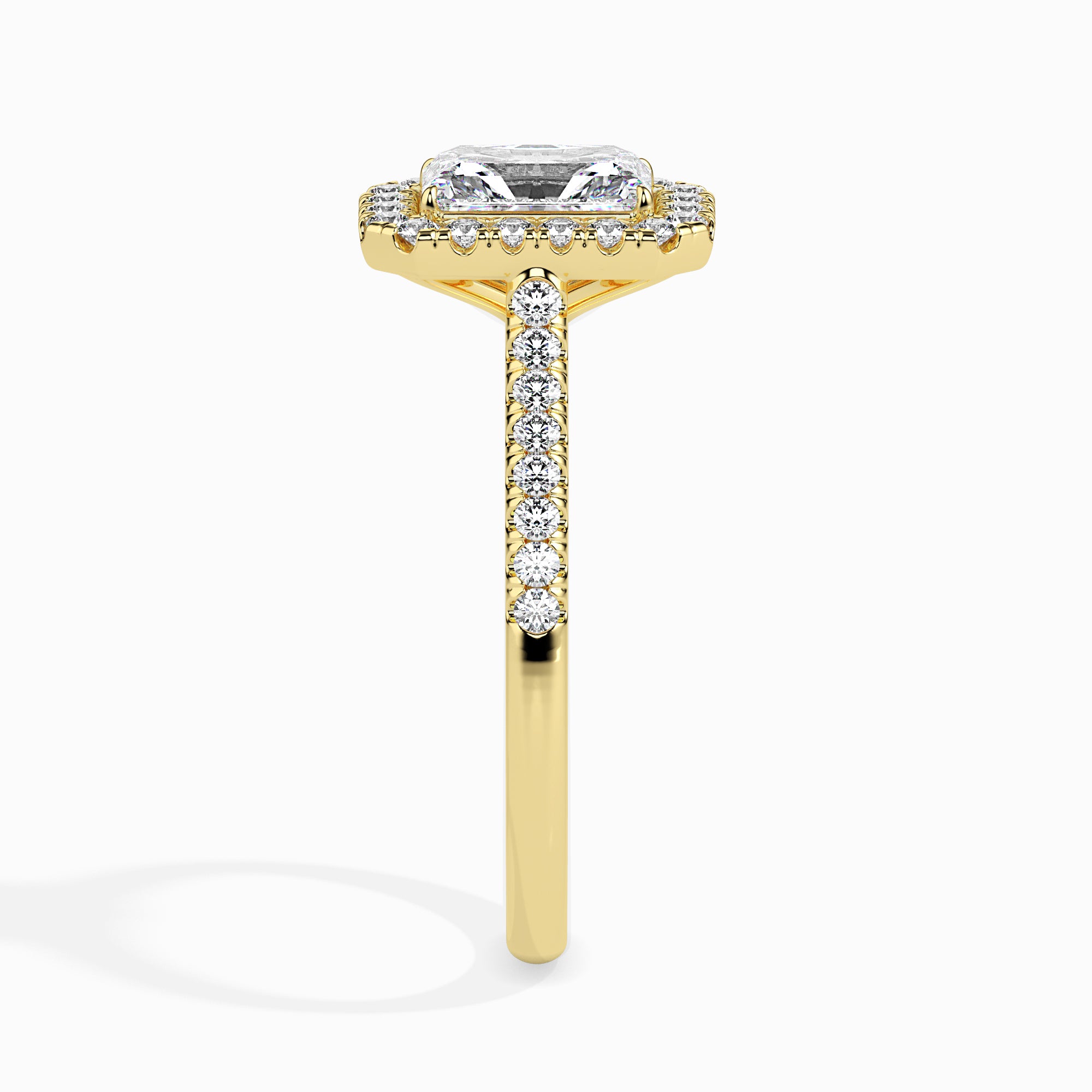 Radiant-Cut Halo Pavé Ring - 19037