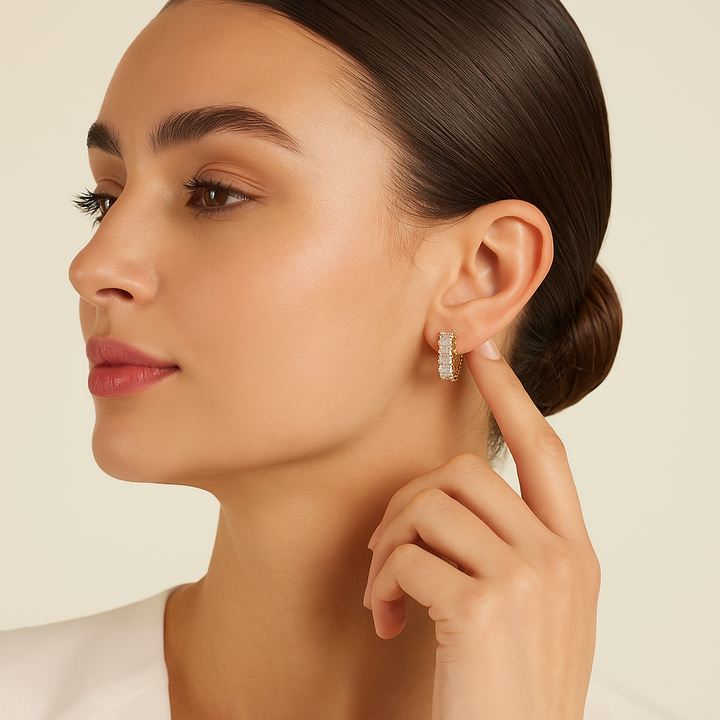 TASA Radiance Royale Baguette Hoops - 17013