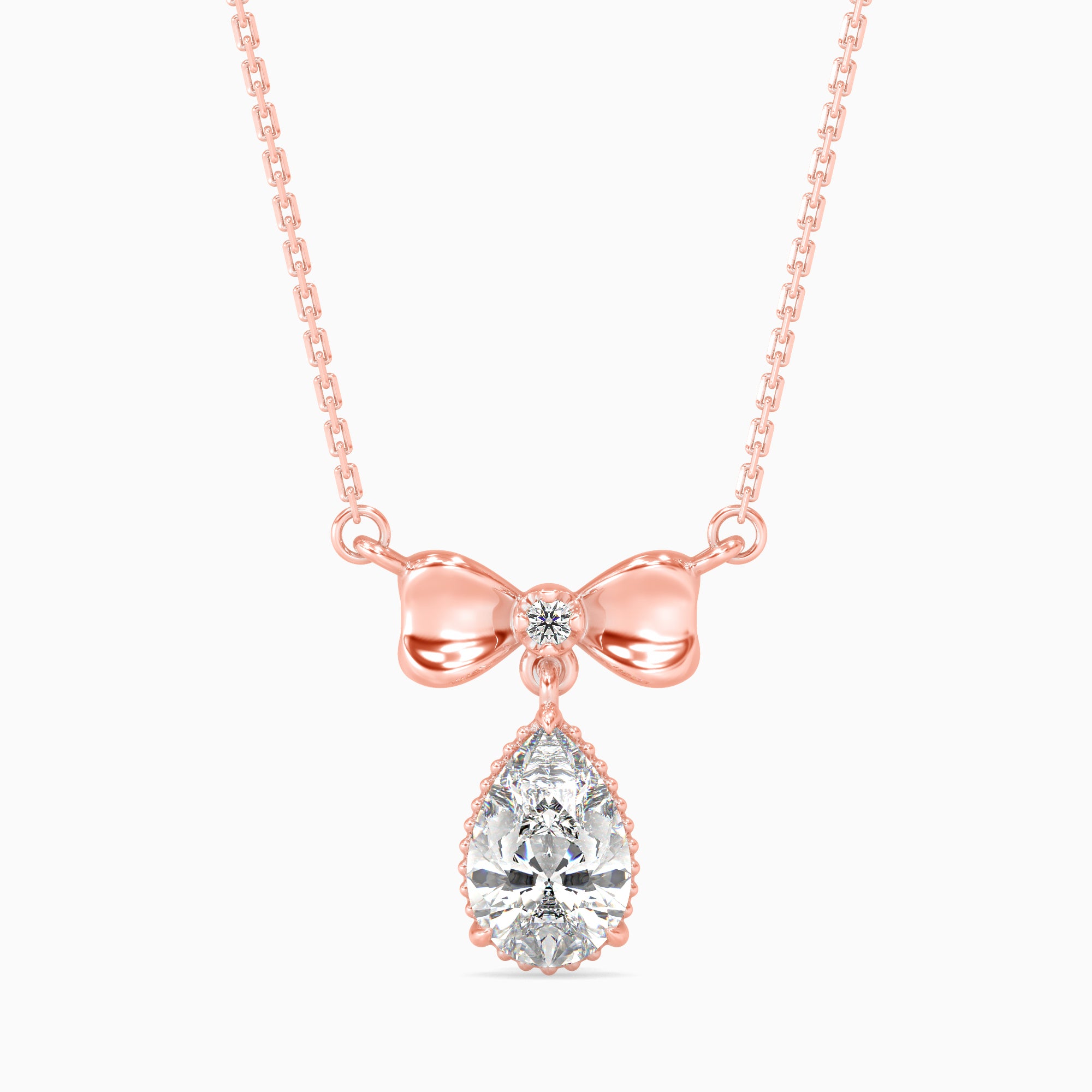 Tasa  Bow & Pear Diamond Drop Pendant - 15021