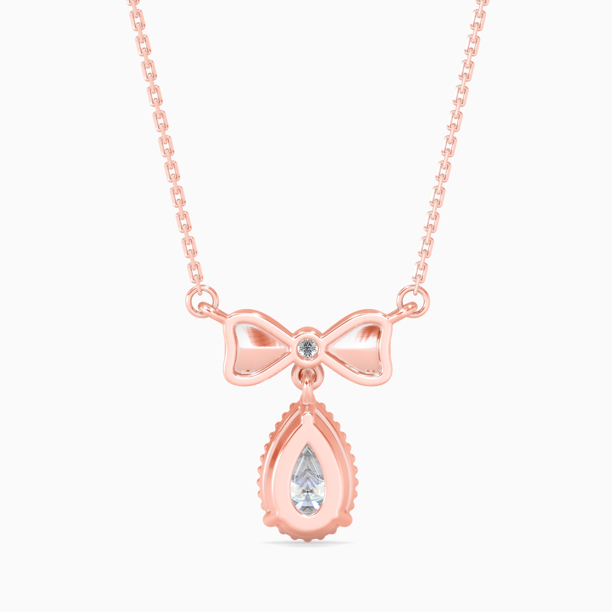 Tasa  Bow & Pear Diamond Drop Pendant - 15021