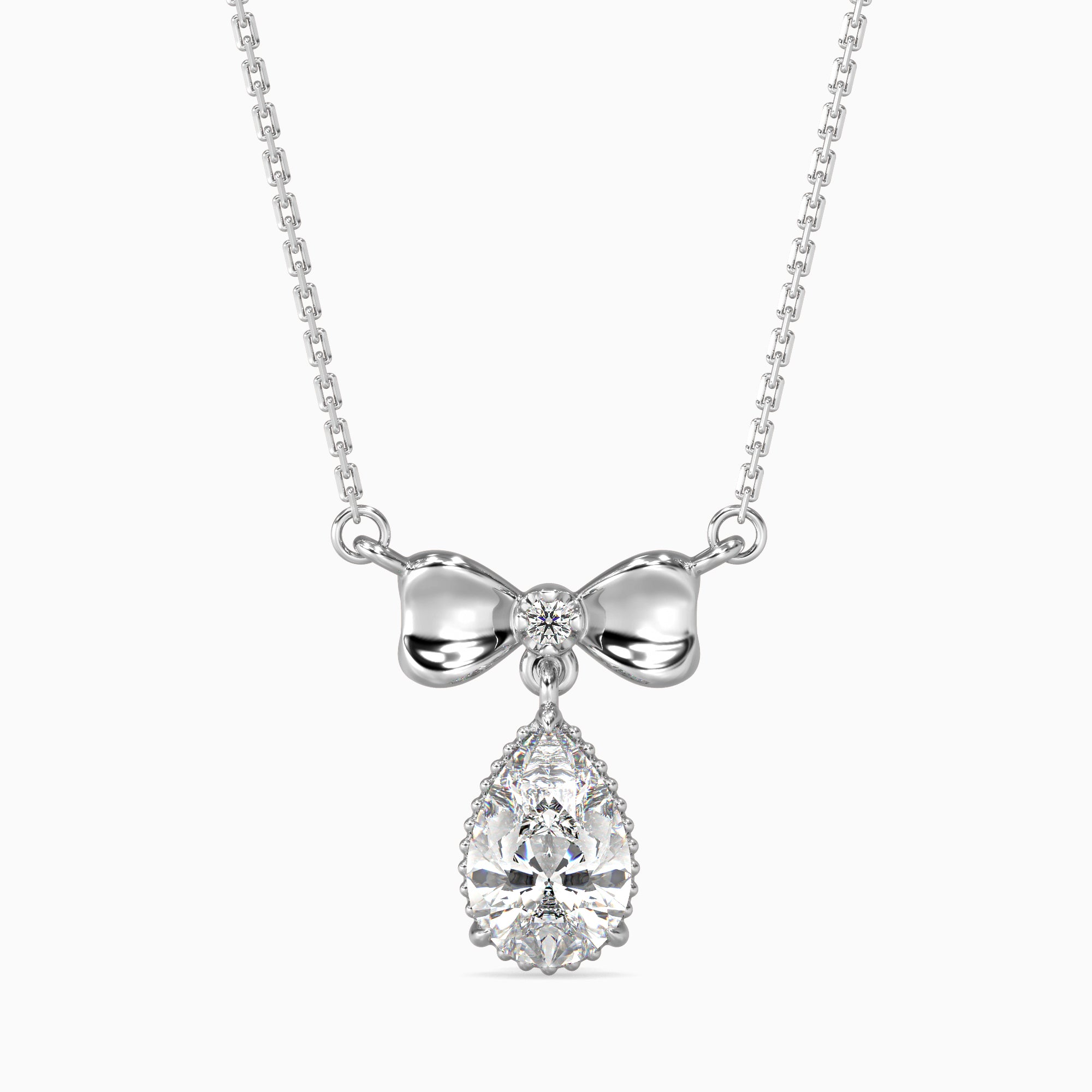 Tasa  Bow & Pear Diamond Drop Pendant - 15021