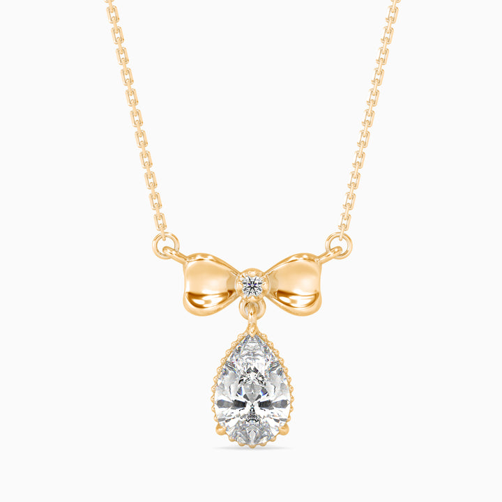 Tasa  Bow & Pear Diamond Drop Pendant - 15021
