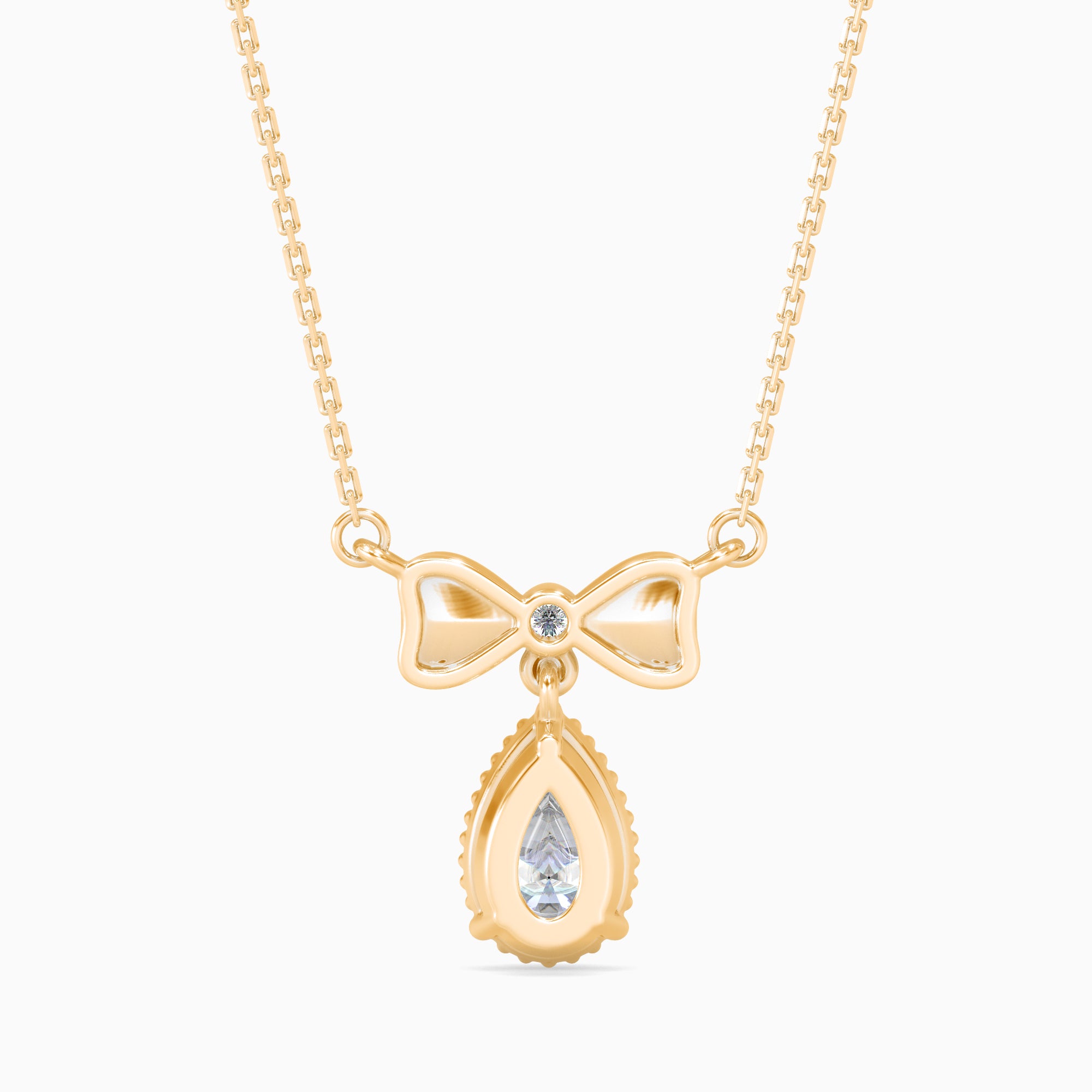 Tasa  Bow & Pear Diamond Drop Pendant - 15021