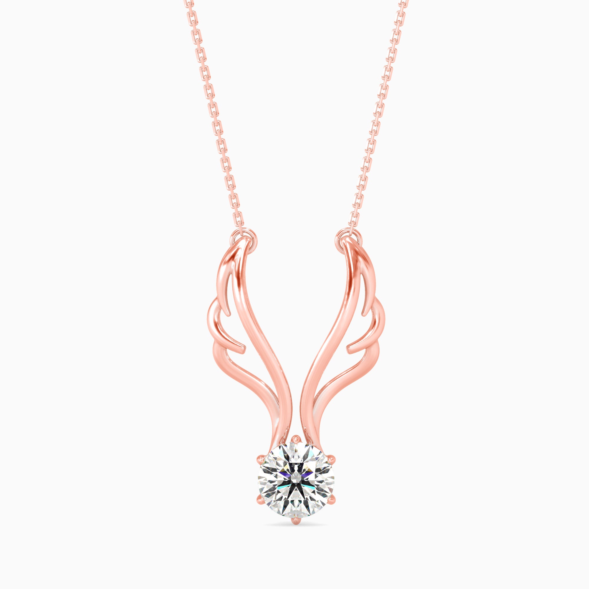 Tasa Diamonds – Flame-Inspired Solitaire Diamond Pendant - 15024