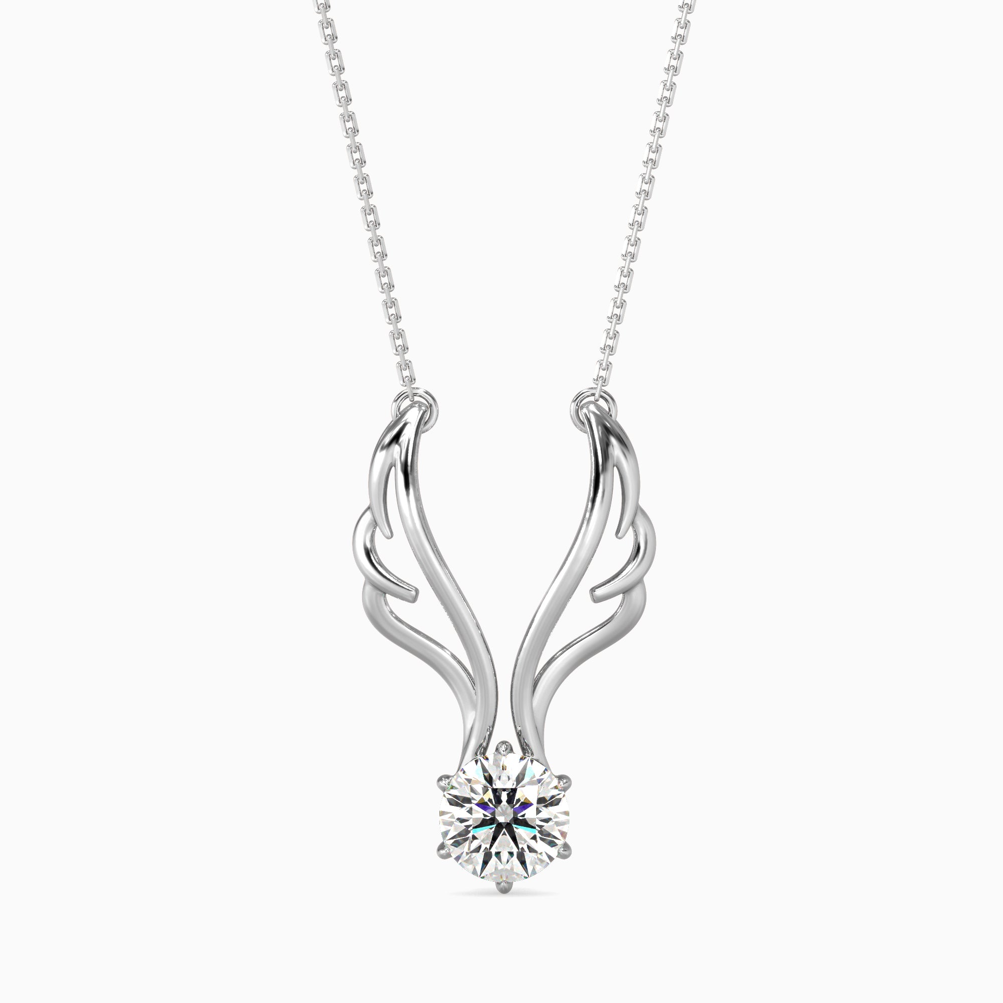Tasa Diamonds – Flame-Inspired Solitaire Diamond Pendant - 15024