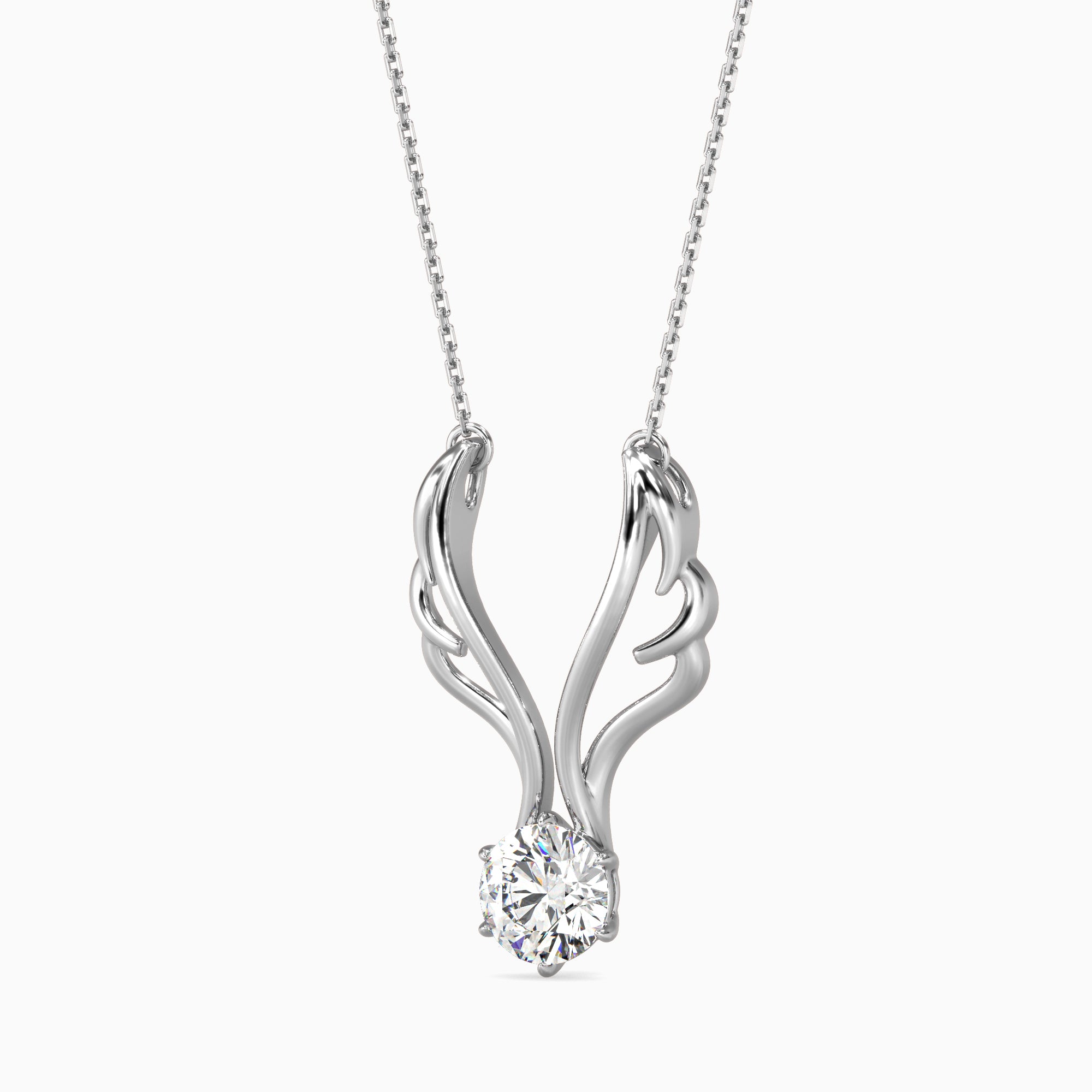 Tasa Diamonds – Flame-Inspired Solitaire Diamond Pendant - 15024