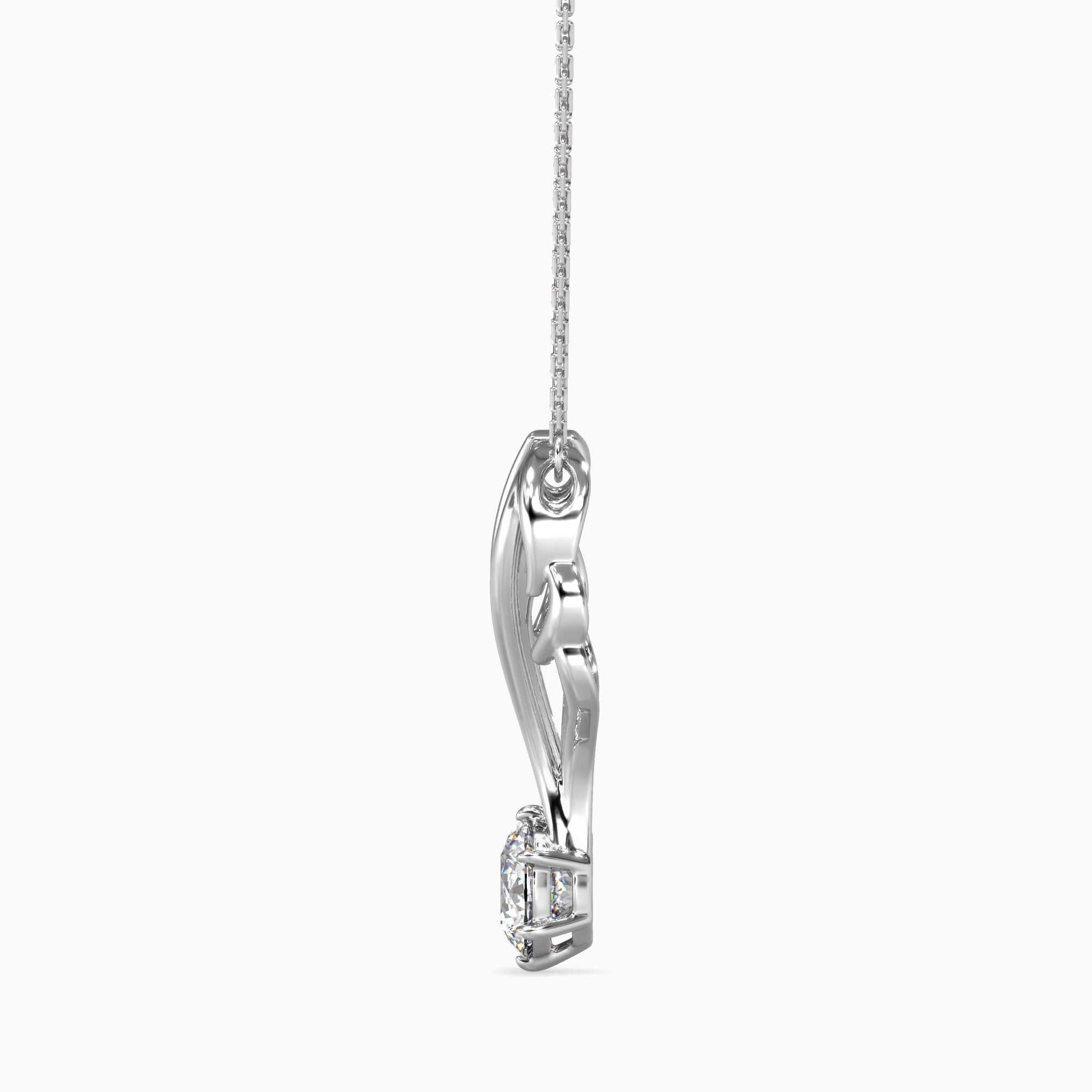 Tasa Diamonds – Flame-Inspired Solitaire Diamond Pendant - 15024