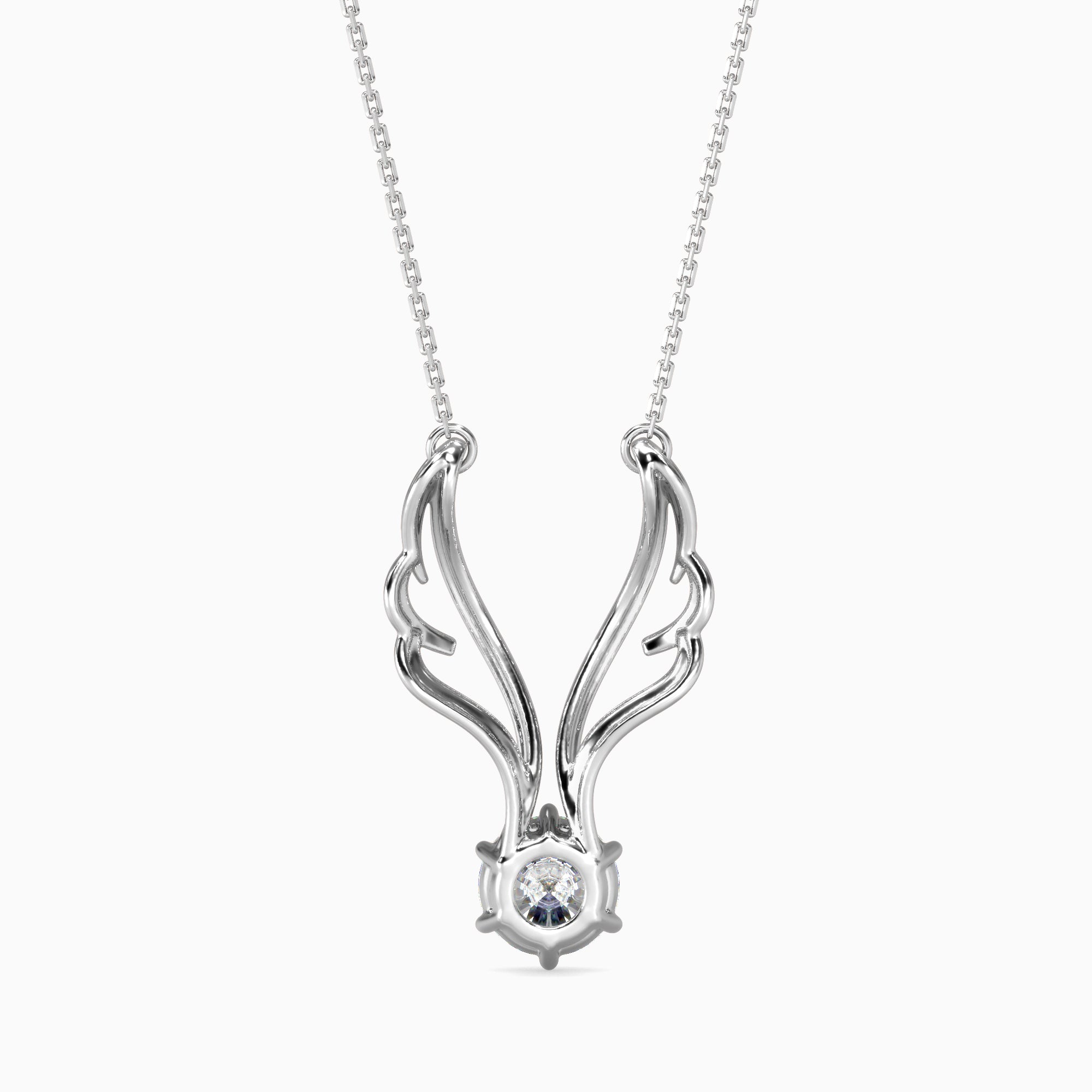 Tasa Diamonds – Flame-Inspired Solitaire Diamond Pendant - 15024