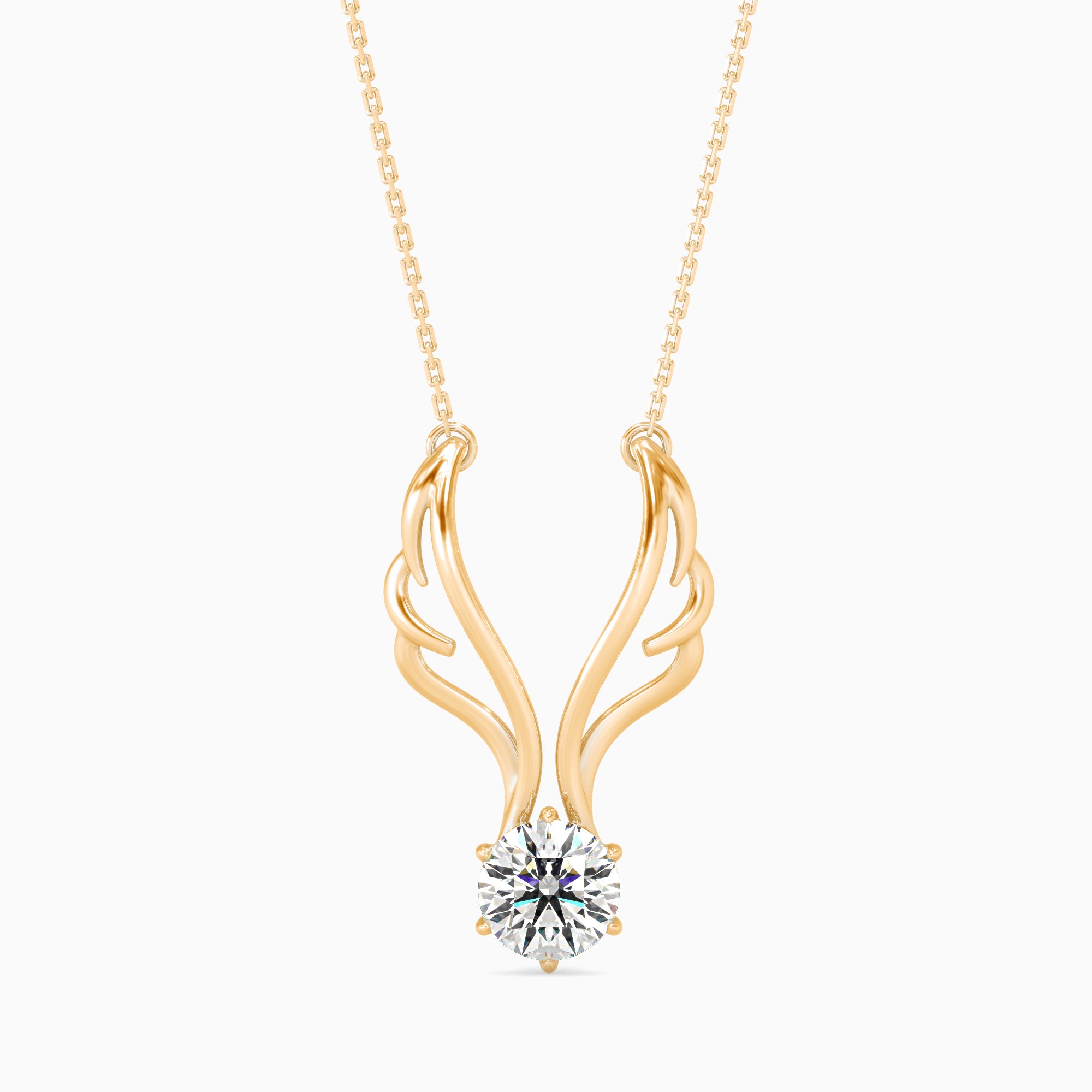Tasa Diamonds – Flame-Inspired Solitaire Diamond Pendant - 15024