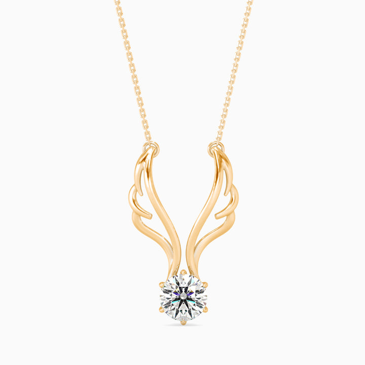 Tasa Diamonds – Flame-Inspired Solitaire Diamond Pendant - 15024