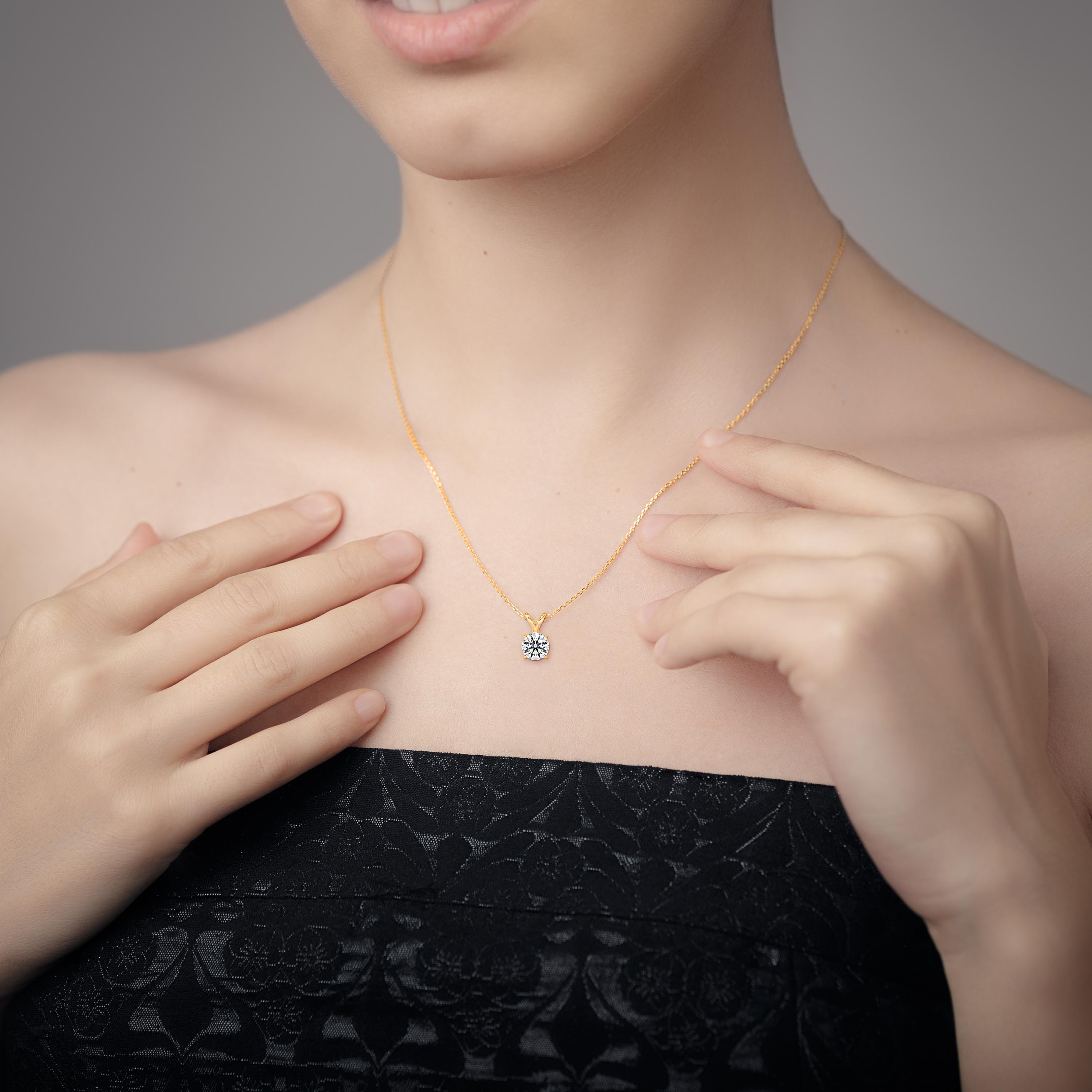 Tasa  Classic Solitaire Diamond Pendant - 15035