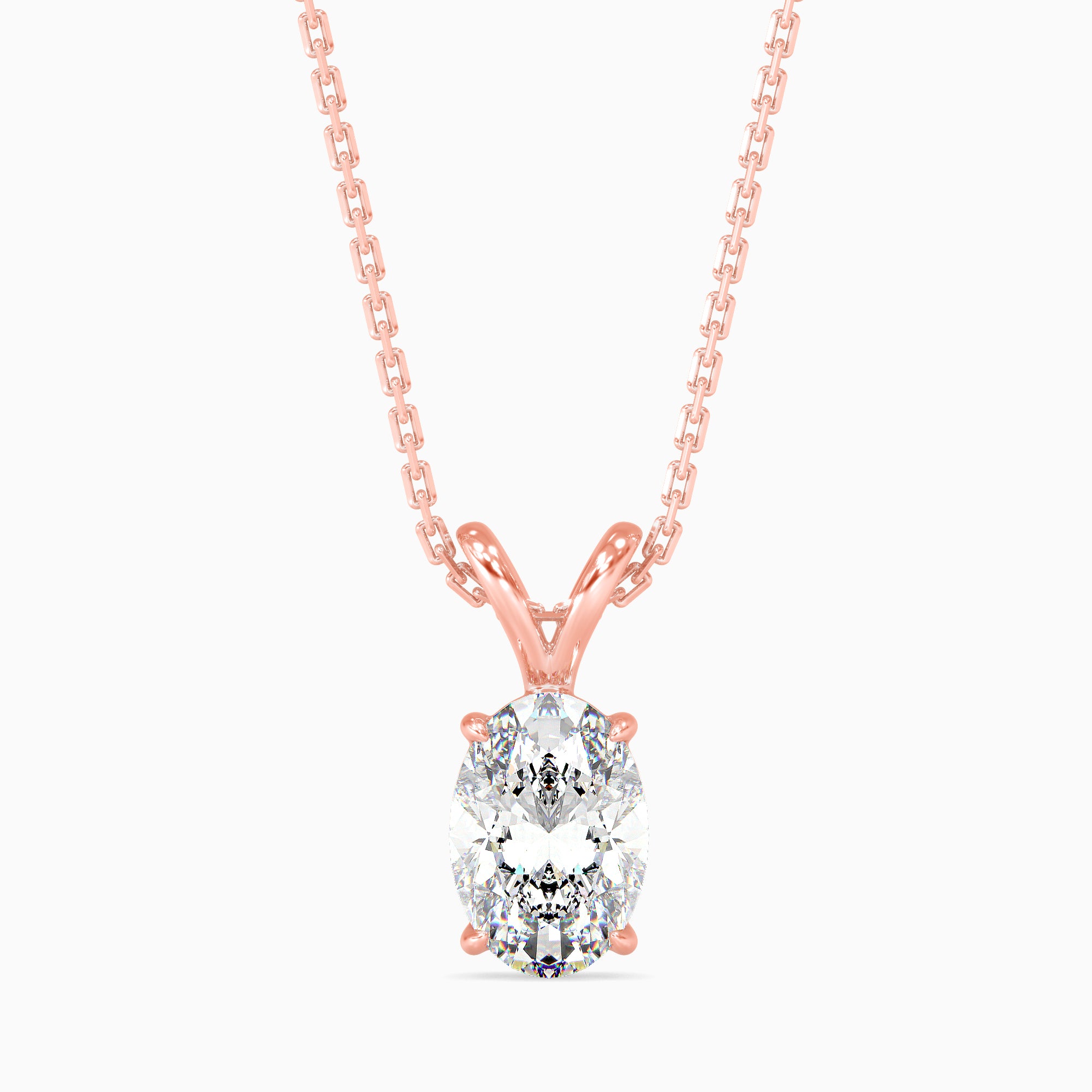 Tasa  Oval Solitaire Diamond Pendant - 15038