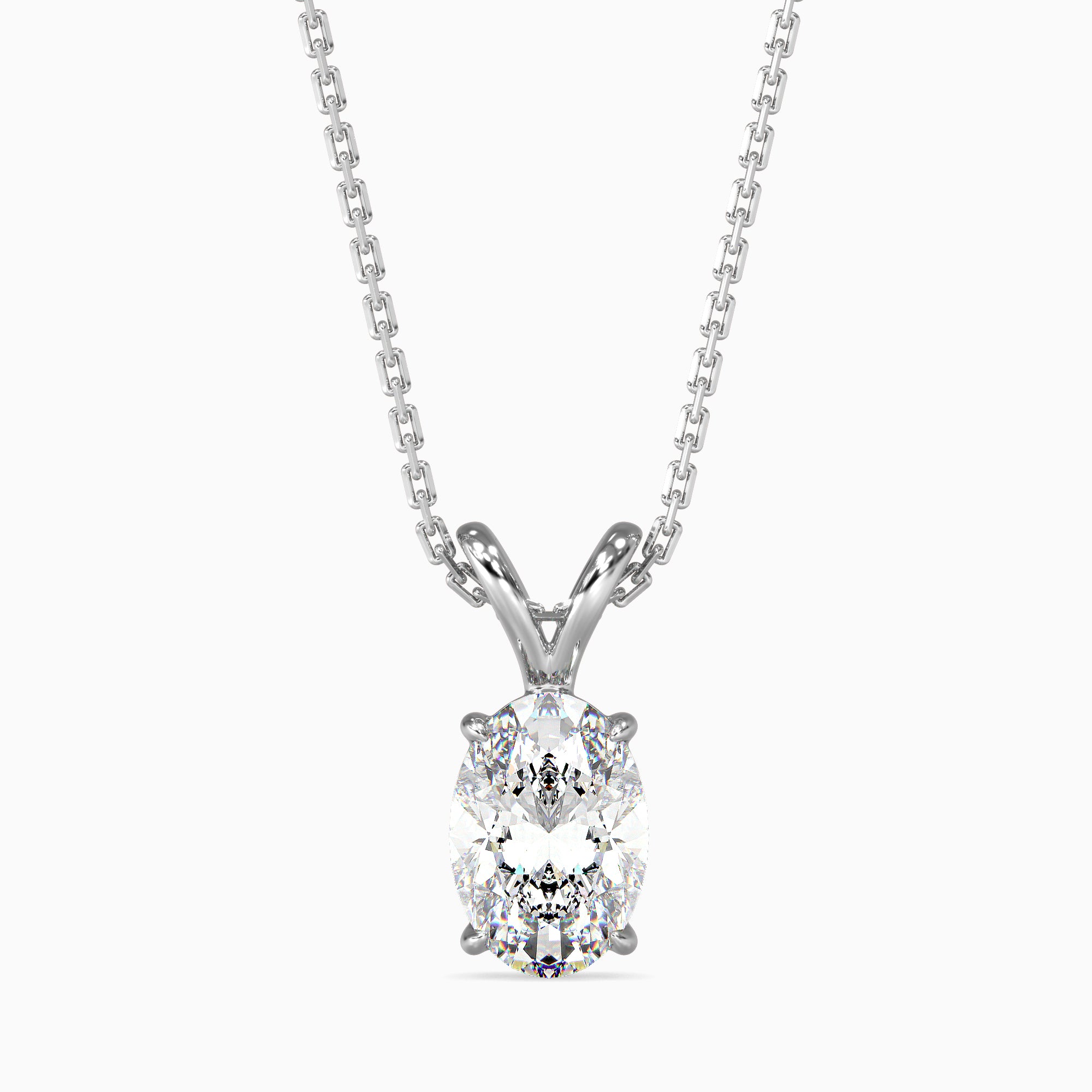 Tasa  Oval Solitaire Diamond Pendant - 15038