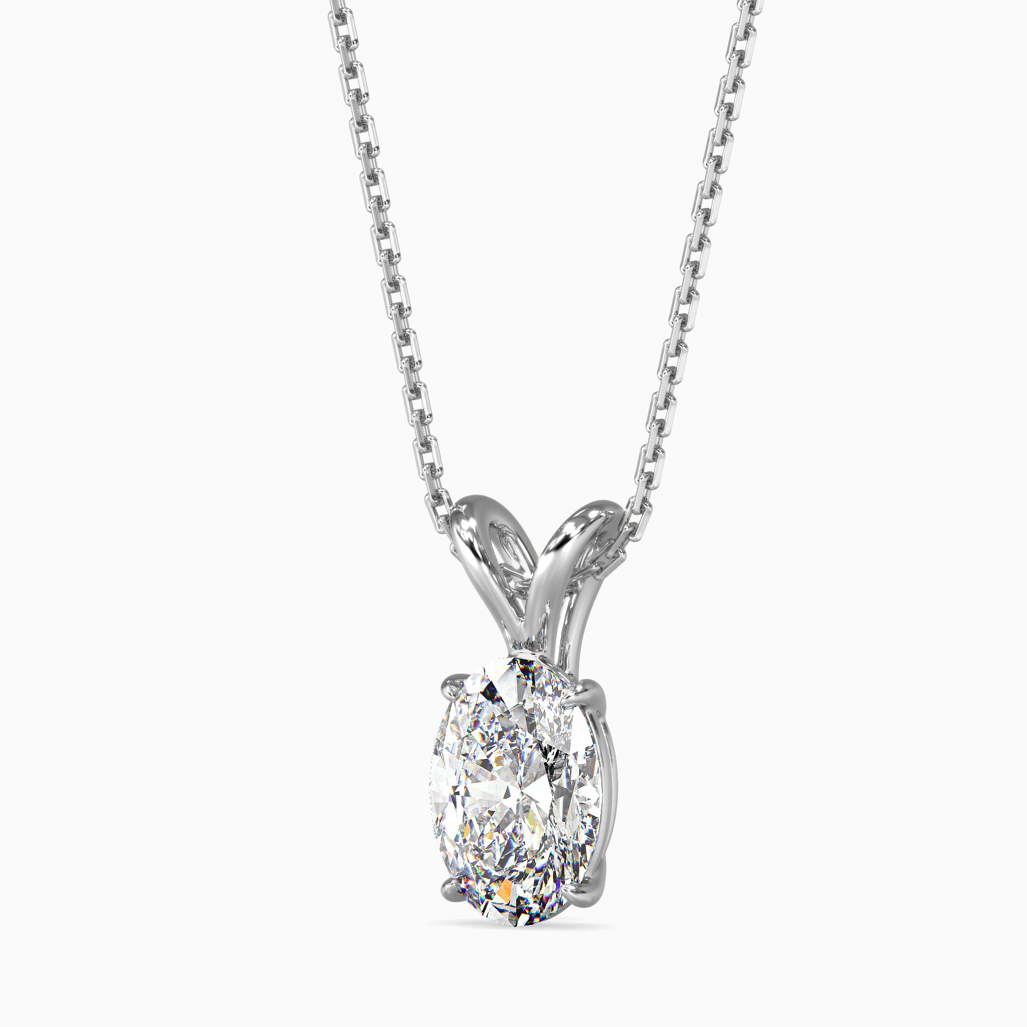 Tasa  Oval Solitaire Diamond Pendant - 15038