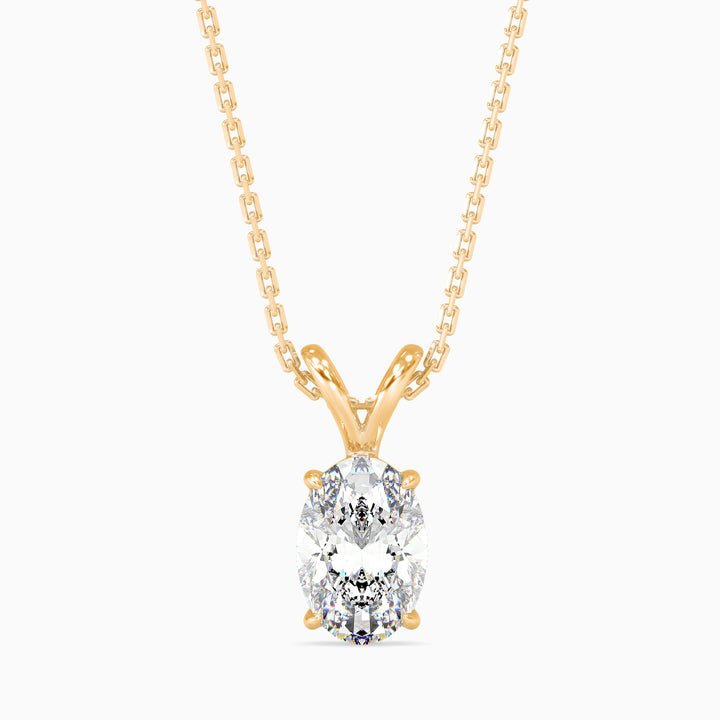Tasa  Oval Solitaire Diamond Pendant - 15038