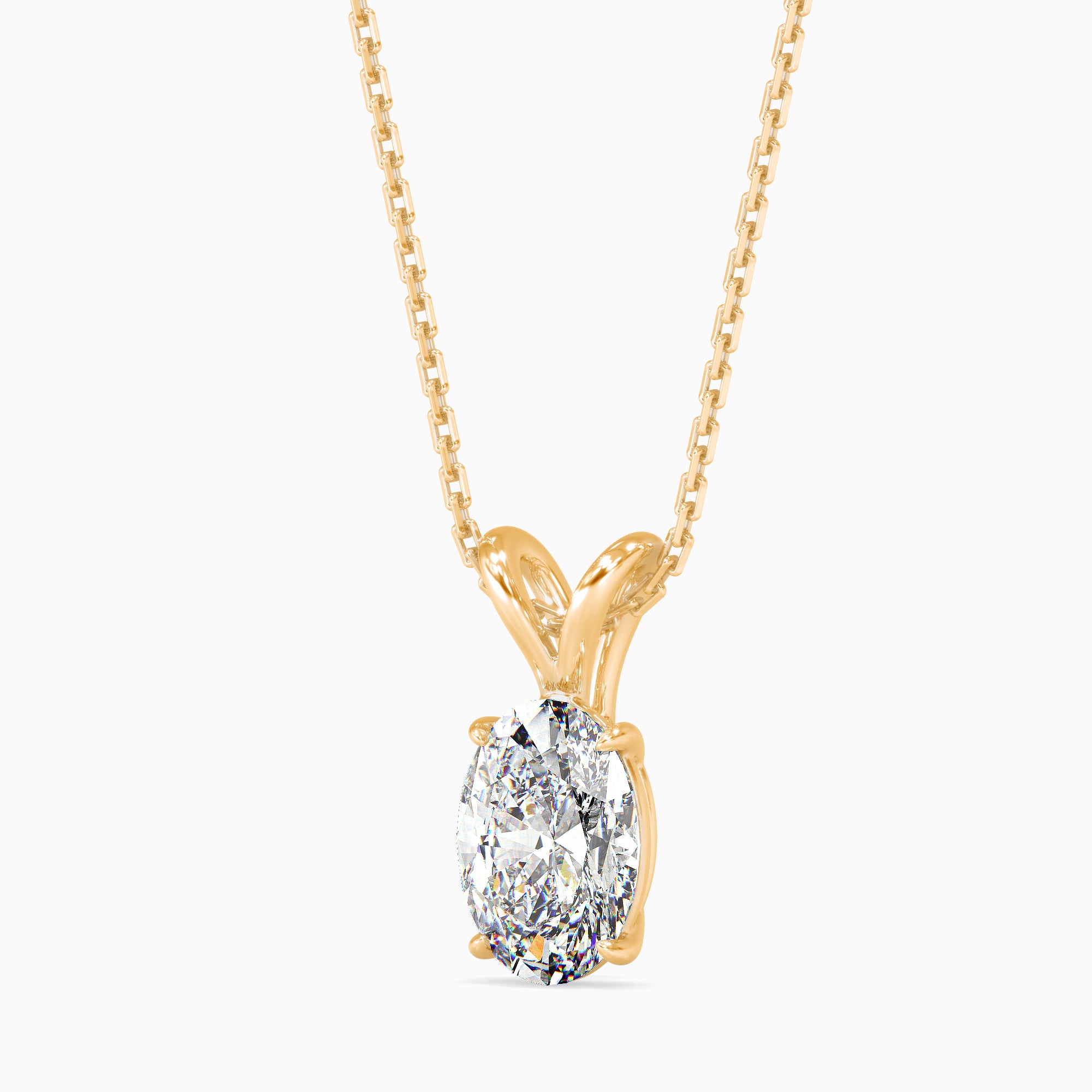Tasa  Oval Solitaire Diamond Pendant - 15038