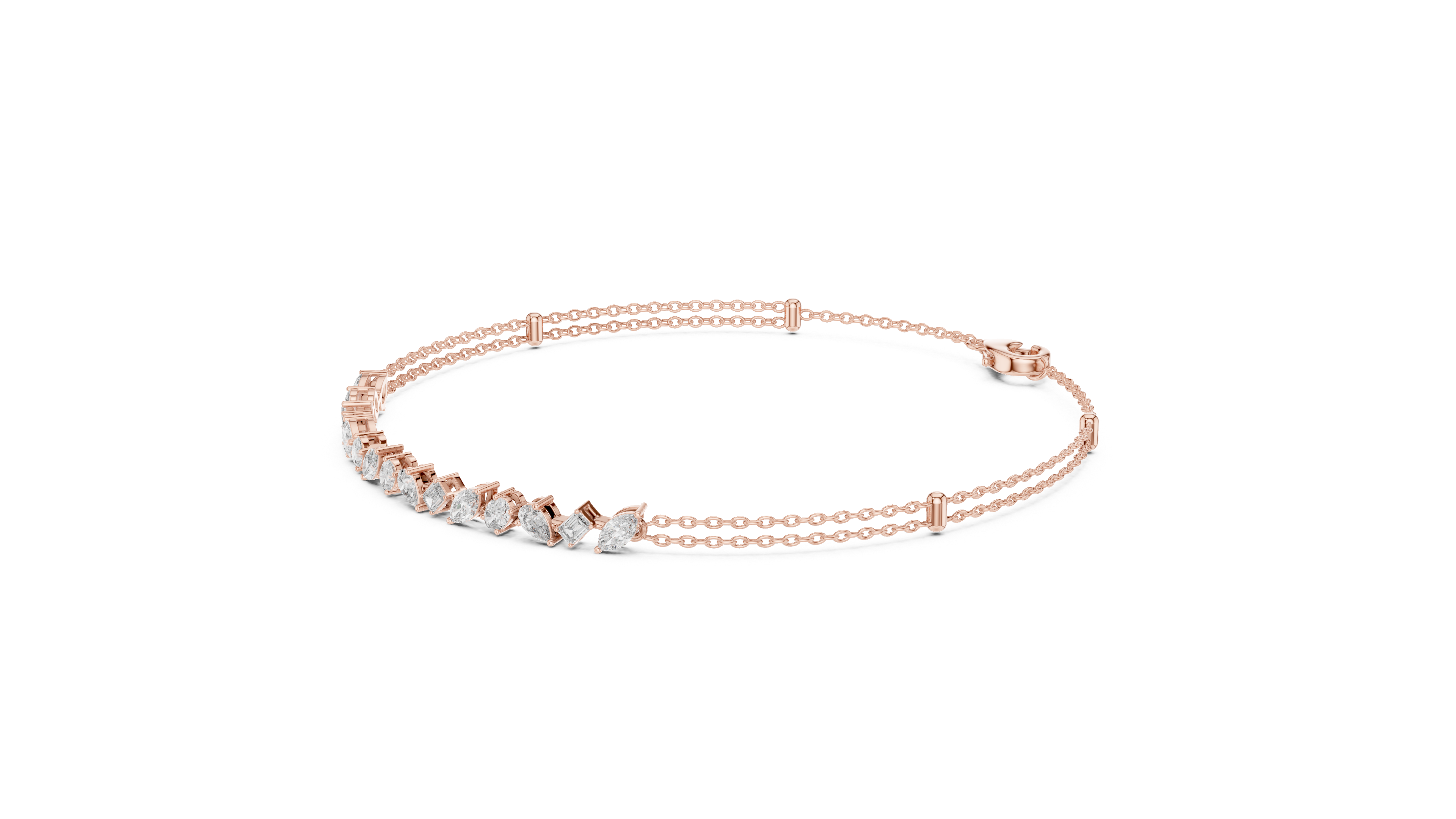 Tasa Elowen Cascade Diamond Line Bracelet - GLBR-0020
