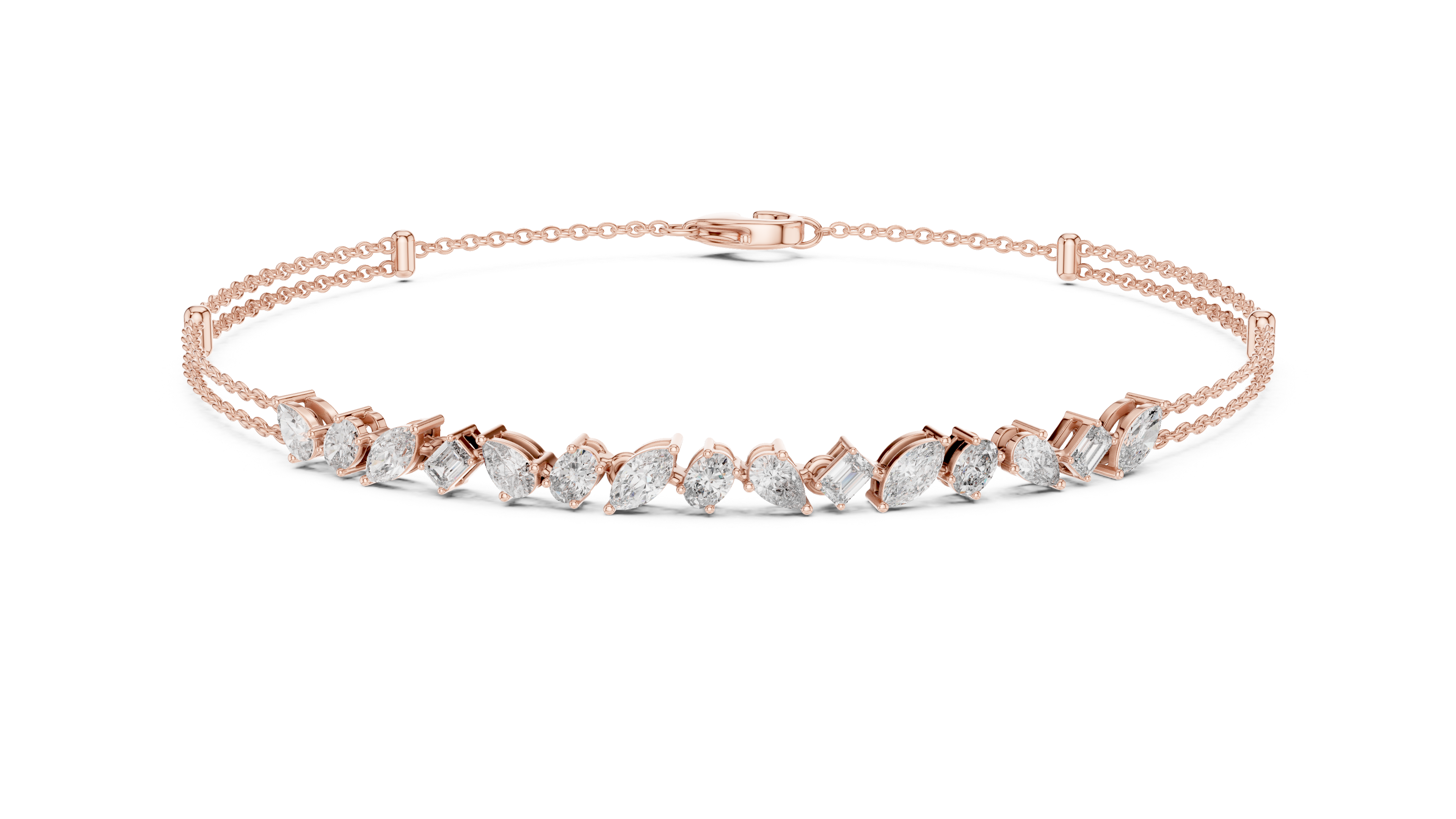 Tasa Elowen Cascade Diamond Line Bracelet - GLBR-0020