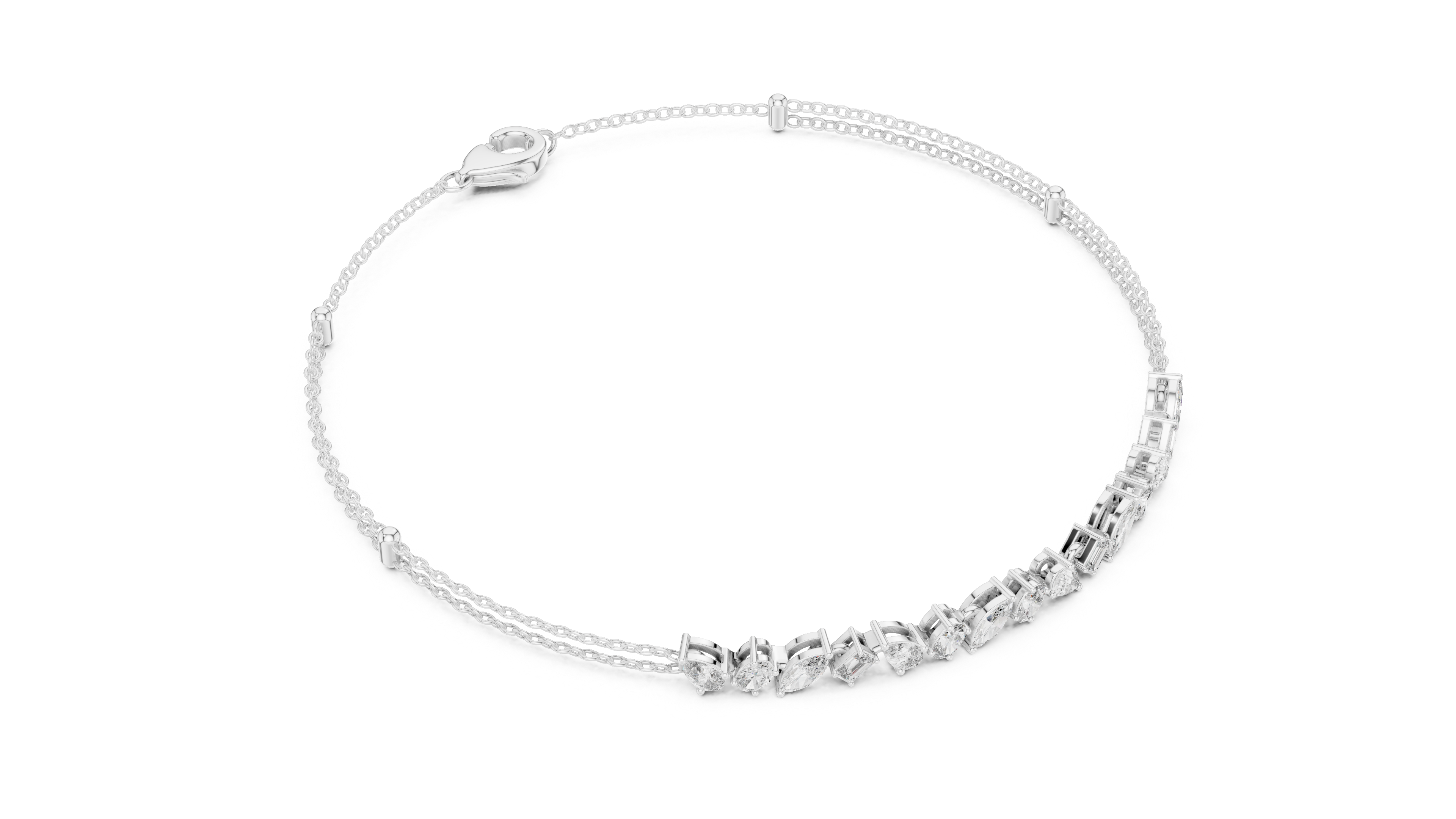 Tasa Elowen Cascade Diamond Line Bracelet - GLBR-0020