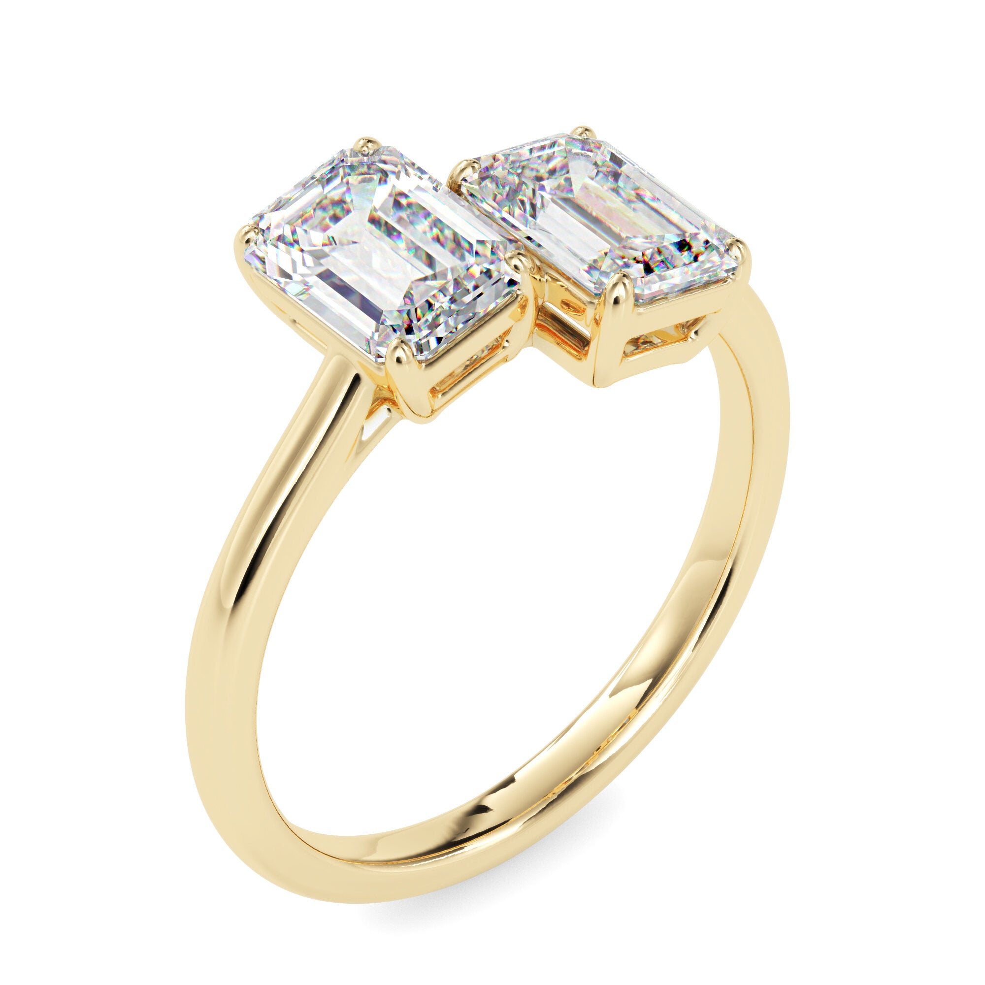 TAsa “Golden Mirror” Toi et Moi Ring - 2219