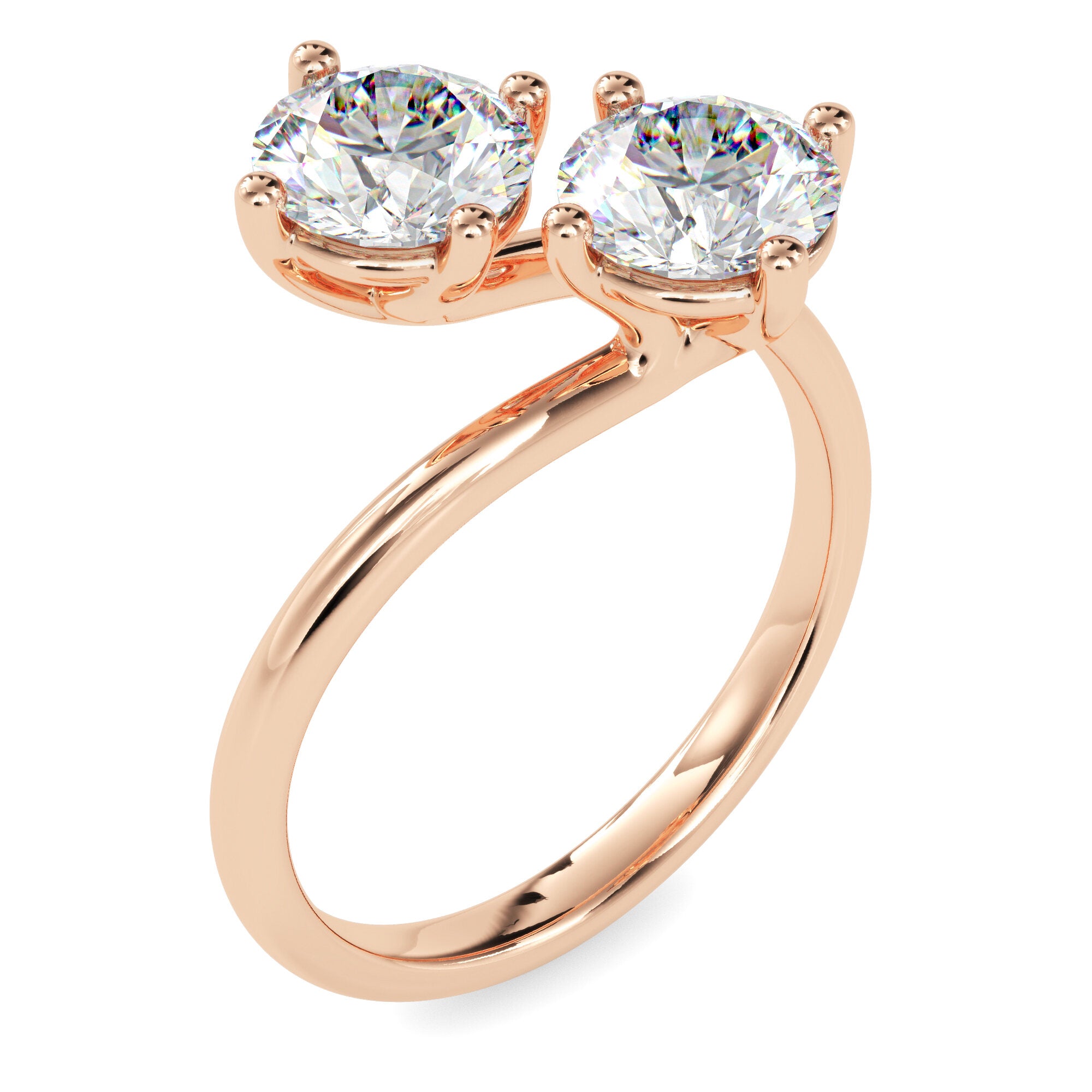 TAsa “Eternal Spark” Toi et Moi Ring - 2221`