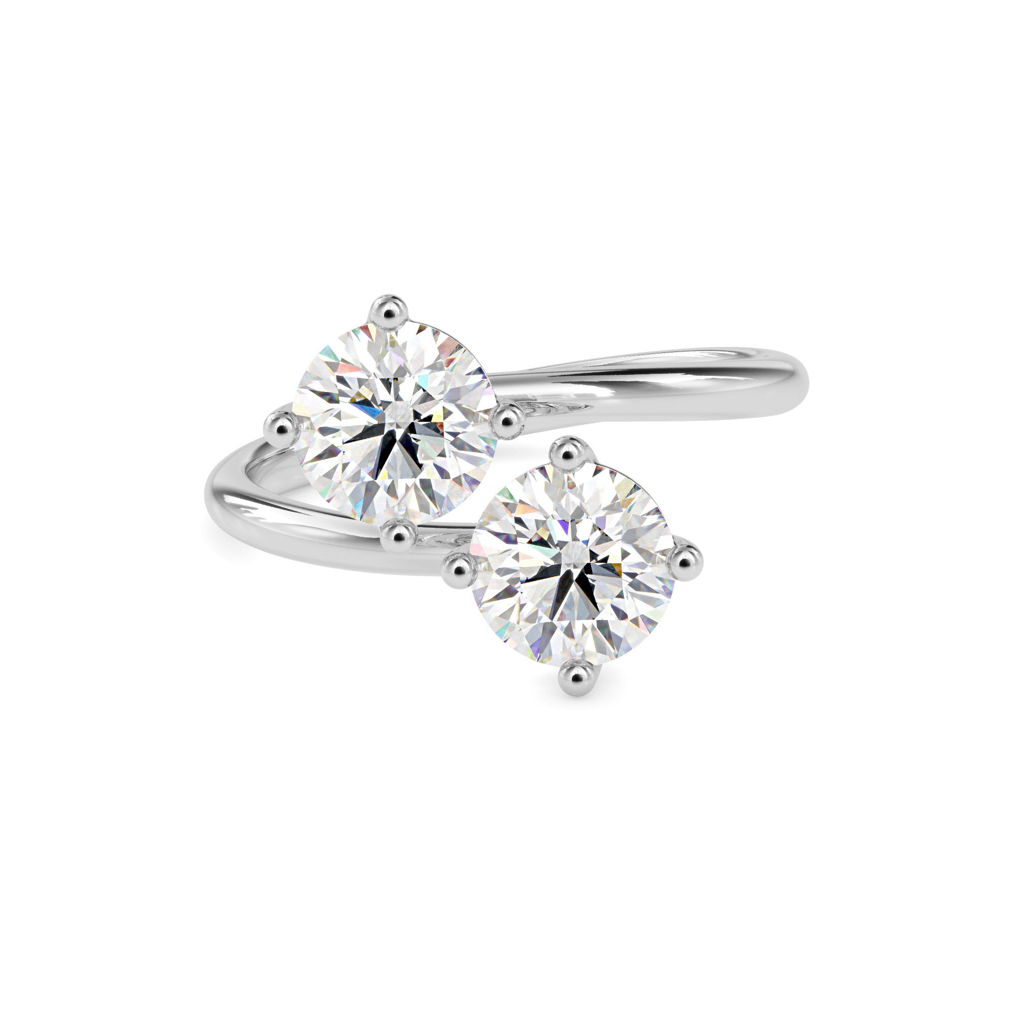 TAsa “Eternal Spark” Toi et Moi Ring - 2221`